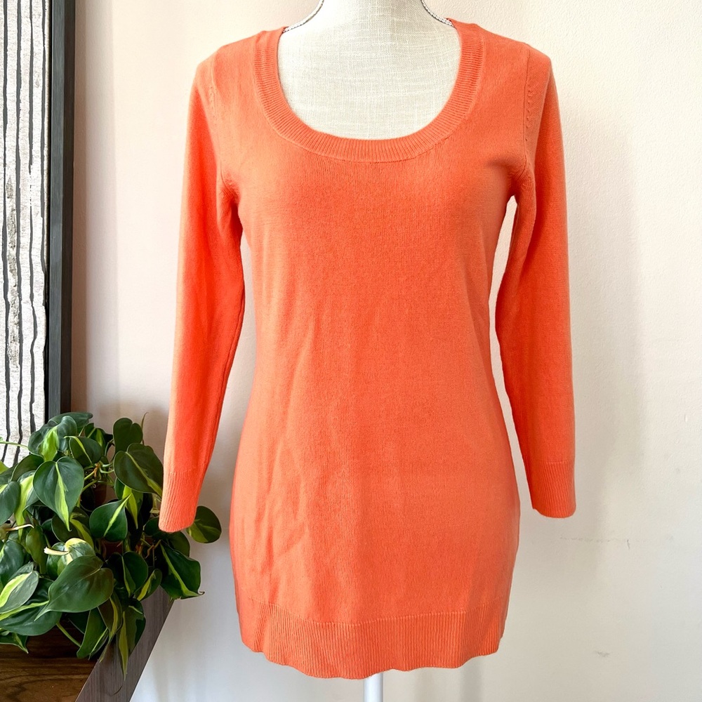 NWT New York & Company Sherbert Orange Knit Sweater Size Small